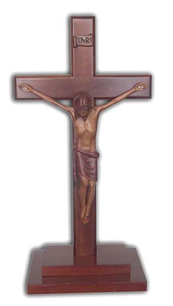 Wooden Cross with Corpus CC30SB - Shalom